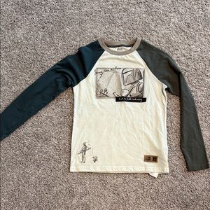 Star Wars Kids Long Sleeve Tee - Cream and Dark Green